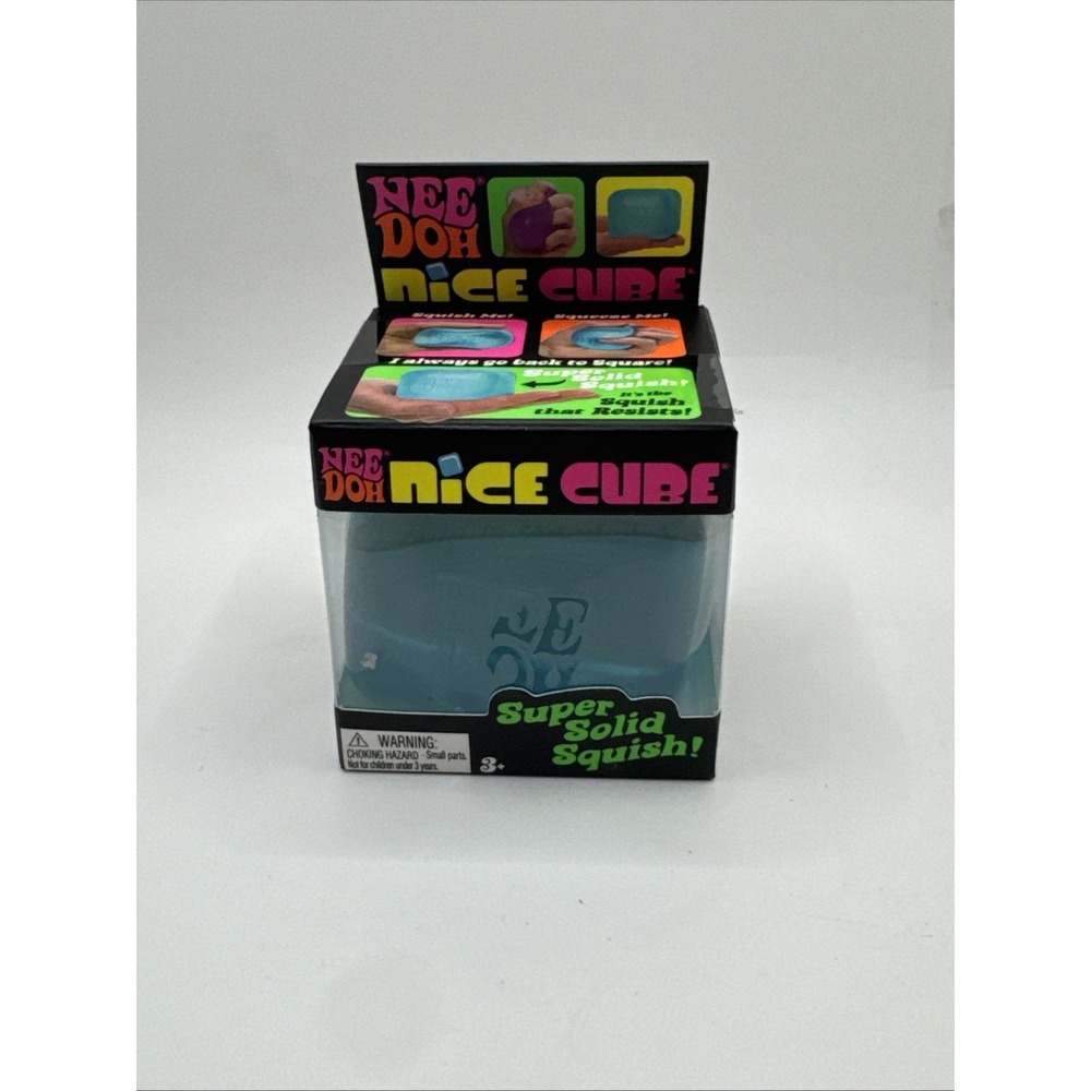 Schylling NeeDoh Nice Cube Teal Blue Super Solid Squish Fidget Toy 26060YP New